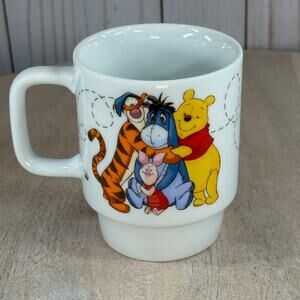 Winnie the Pooh Zrike Stackable Mug Set 4 w/ Metal Rack Disney Friends Newf